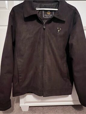 EA Collection Men's Brown Leather Zip-Front Jacket